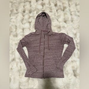 Aeropostale Heathered Mauve Zip-Up Hoodie, Size Medium